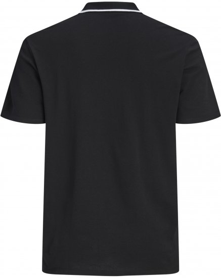 Jack & Jones Blaze Short Sleeve Polo Black - Поло тениски - мъжки тениски с яка големи размери