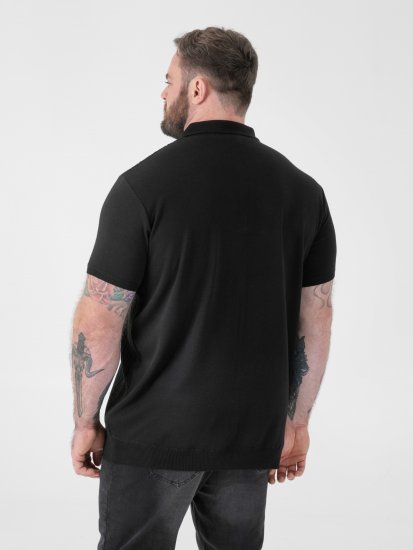 D555 Kennedy Cable Knitted Polo Black - Поло тениски - мъжки тениски с яка големи размери
