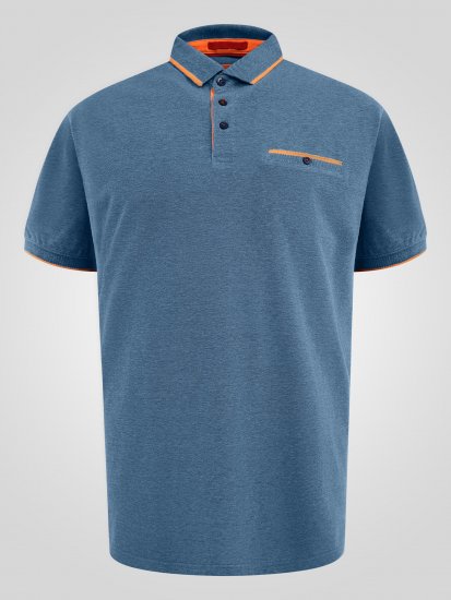 D555 Harvey Pique with Jacquard Collar & Cuffs Polo Teal - Поло тениски - мъжки тениски с яка големи размери