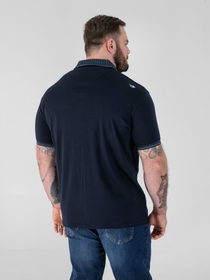 D555 Barret Interlock Jacquard Collar & Cuffs Polo Navy - Поло тениски - мъжки тениски с яка големи размери