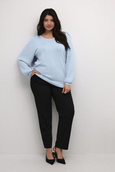 Kaffe Curve Lini Knit Пуловер Celestial Blue - Суичъри & cуичъри с качулка - 