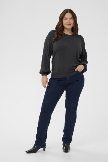 Kaffe Curve Lini Knit Пуловер Черен Oyster - Суичъри & cуичъри с качулка - 