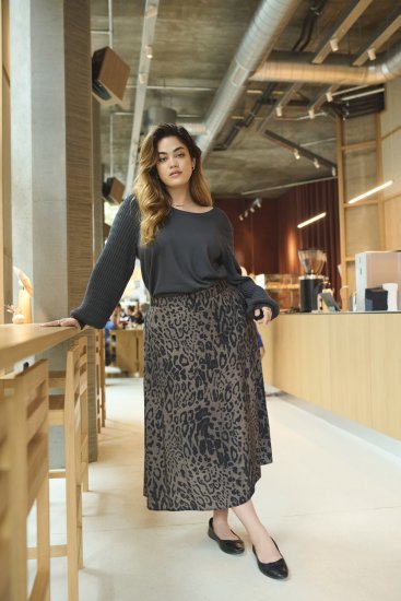 Kaffe Curve Lini Knit Пуловер Черен Oyster - Суичъри & cуичъри с качулка - 