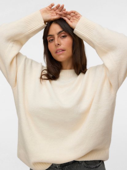 Vero Moda Boom Long Sleeve Pullover Birch - Плетени пуловери - 