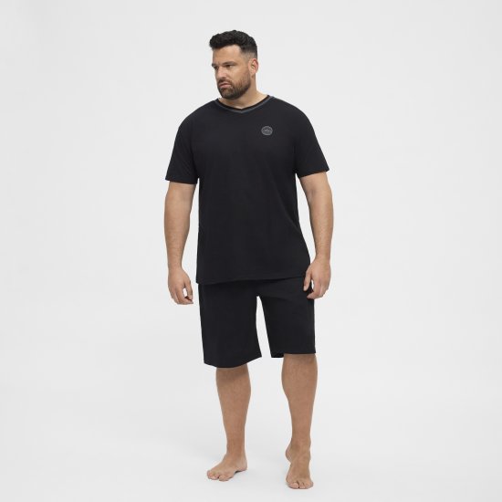 North Latitude Pyjama Shorts Black - Пижами - мъжки пижами големи размери
