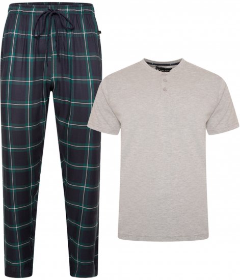Kam Jeans 896 Lounge Pants and T-Shirt Set Navy/Grey - Пижами - мъжки пижами големи размери