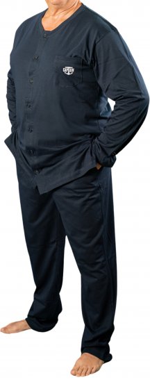 20 Nodi Tramontana Long Pajamas with Buttons Pockets and Side Slits - Бельо & Бански шорти - Мъжко бельо големи размери