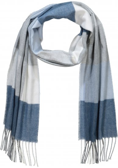 Ulla Popken Woven Check Print Scarf Soft Light Blue - Аксесоари - 