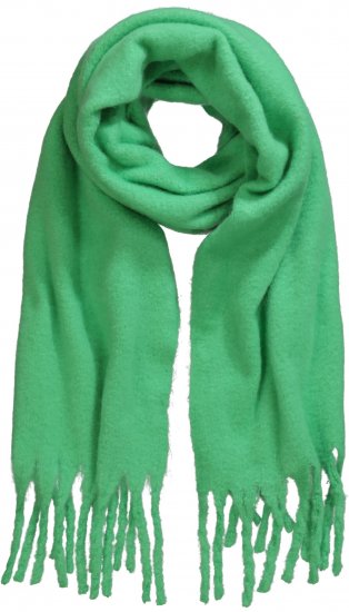 Ulla Popken Trendy Boucle Yarn Fringe Knit Scarf Green - Аксесоари - 