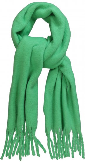 Ulla Popken Trendy Boucle Yarn Fringe Knit Scarf Green - Аксесоари - 