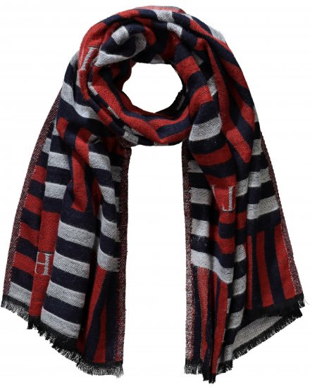 Ulla Popken Be Happy Statement Print Scarf Navy - Аксесоари - 