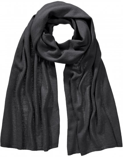 Ulla Popken Virgin Wool Cashmere Mix Scarf Black - Аксесоари - 