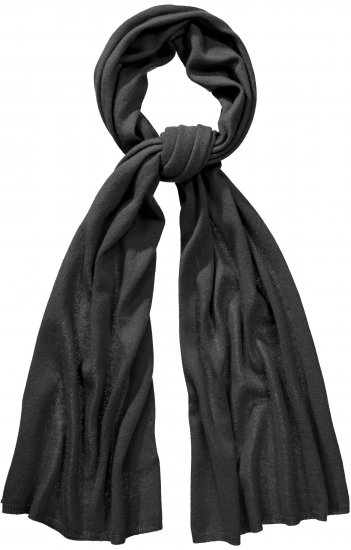 Ulla Popken Virgin Wool Cashmere Mix Scarf Black - Аксесоари - 