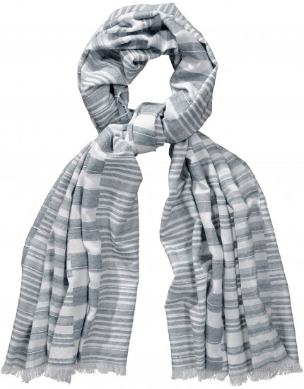 Ulla Popken Striped Statement Scarf Grey - Аксесоари - 