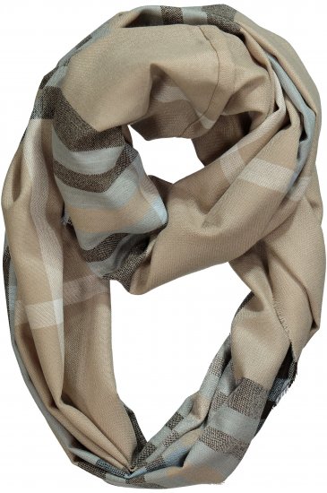 Ulla Popken Plaid Infinity Scarf Brown - Аксесоари - 