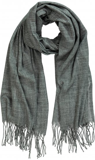Ulla Popken Fringed Scarf Graphite Grey - Аксесоари - 