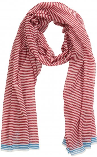 Ulla Popken Thin Stripe Color Contrast Scarf Salsa - Аксесоари - 