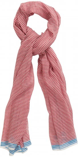 Ulla Popken Thin Stripe Color Contrast Scarf Salsa - Аксесоари - 