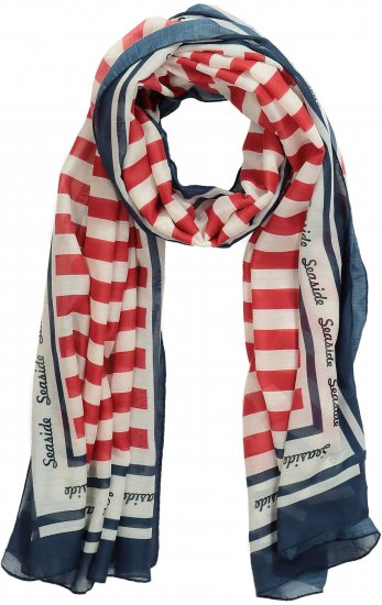 Ulla Popken Mix Stripe Scarf Forest Green - Аксесоари - 