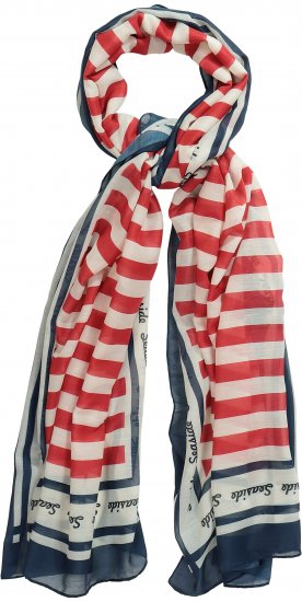 Ulla Popken Mix Stripe Scarf Forest Green - Аксесоари - 