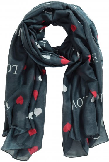 Ulla Popken Love Lightweight Scarf Navy - Аксесоари - 