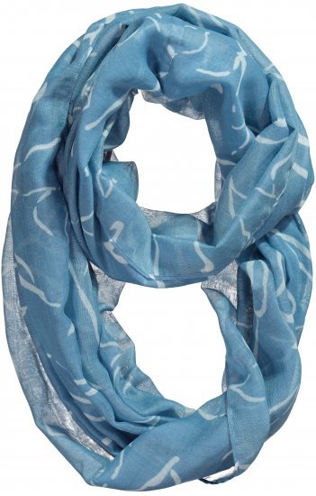 Ulla Popken Patterned Infinity Scarf Blue - Аксесоари - 