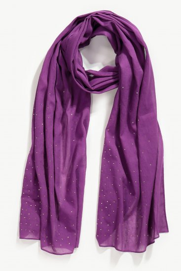 Ulla Popken Rhinestone Scarf Purple - Аксесоари - 