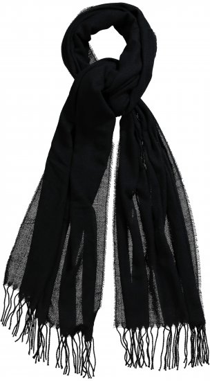 Ulla Popken Fringed Scarf Black - Аксесоари - 