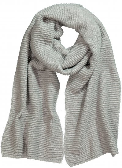 Ulla Popken Garter Stitch Knit Scarf Light Grey Melange - Аксесоари - 