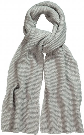 Ulla Popken Garter Stitch Knit Scarf Light Grey Melange - Аксесоари - 