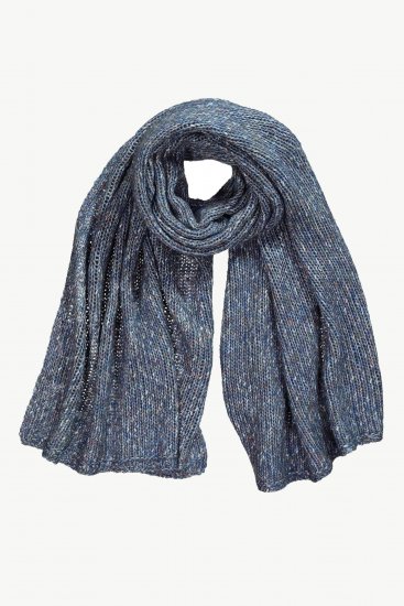 Ulla Popken Heather Knit Wool Blend Scarf Navy - Аксесоари - 