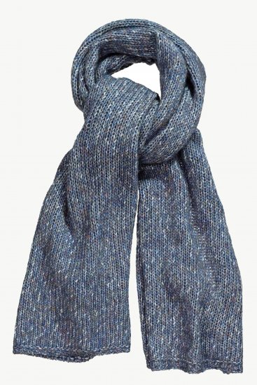 Ulla Popken Heather Knit Wool Blend Scarf Navy - Аксесоари - 