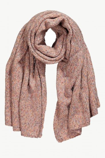 Ulla Popken Heather Knit Wool Blend Scarf Dark Pink - Аксесоари - 