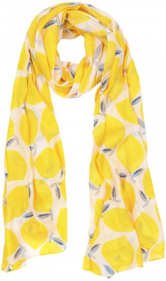 Ulla Popken Lemon Print Scarf Sun Yellow - Аксесоари - 