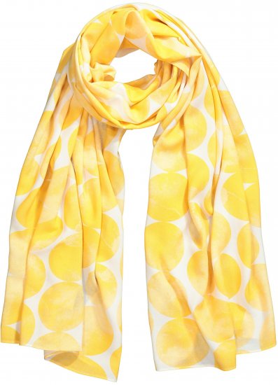 Ulla Popken Circle Print Scarf Yellow - Аксесоари - 