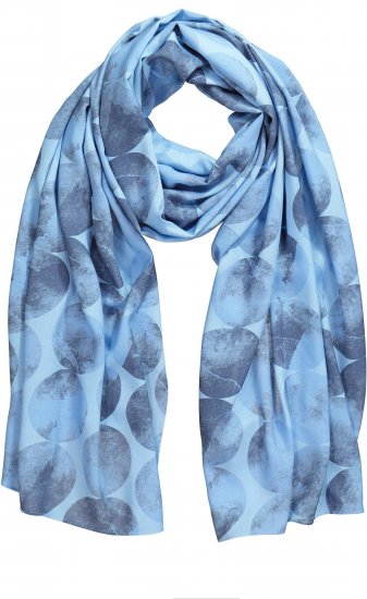 Ulla Popken Circle Print Scarf Blue - Аксесоари - 