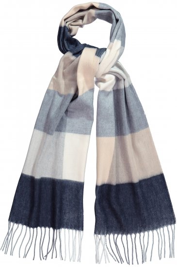 Ulla Popken Checked Fringed Hem Scarf Dark Putty - Аксесоари - 