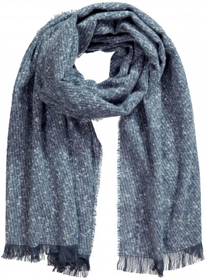 Ulla Popken Fringed Hem Knit Scarf Deep Aqua - Аксесоари - 