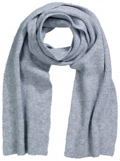 Ulla Popken Ribbed Knit Scarf Light Grey Melange - Аксесоари - 