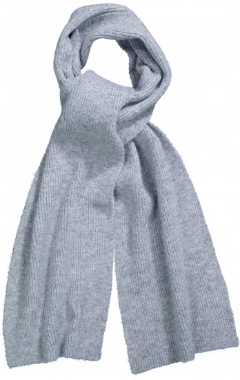 Ulla Popken Ribbed Knit Scarf Light Grey Melange - Аксесоари - 