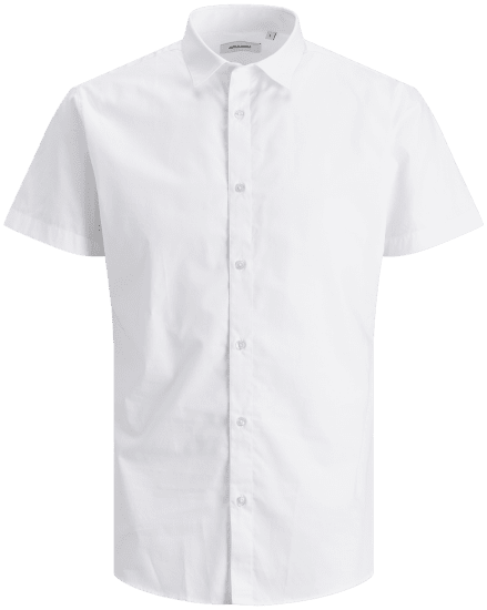 Jack & Jones JOE Shirt Short sleeve Plain Casual White - Ризи - мъжки ризи големи размери