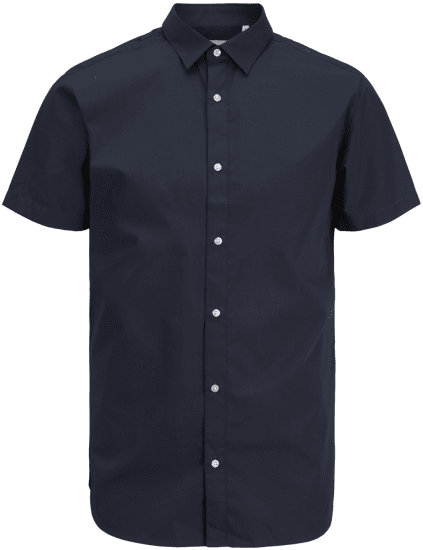 Jack & Jones JOE Shirt Short Sleeve Plain Casual Navy - Ризи - мъжки ризи големи размери