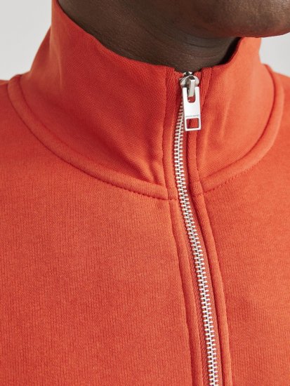Jack & Jones Esterbro High Neck Quarter Zip Sweatshirt Red - Суичъри & cуичъри с качулка - мъжки суичъри големи размери