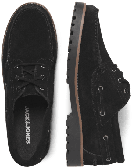 Jack & Jones Brooklyn Suede Boat Shoes Black - Мъжки oбувки 40-52 - 