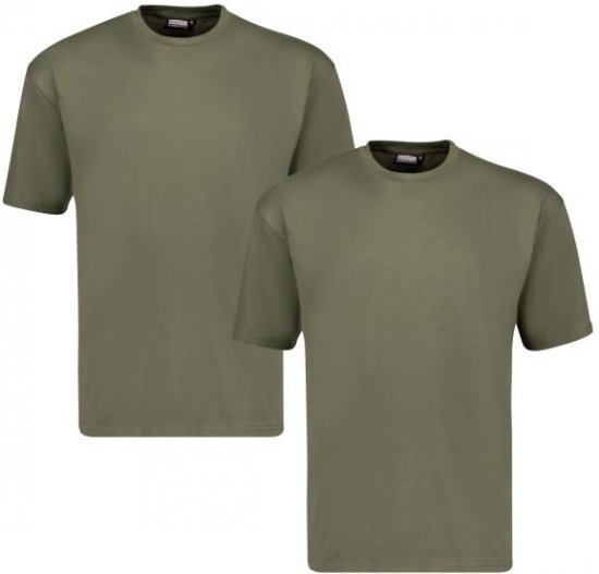 Adamo 129420 Marlon Comfort fit 2-pack T-shirt Olive Green - Тениски - мъжки тениски големи размери