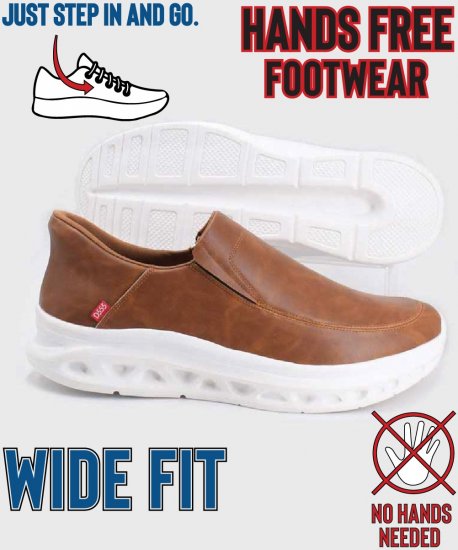 D555 Carlisle 1 D555 Kingsize Hands Free Shoes Dark Tan - Мъжки oбувки 40-52 - 