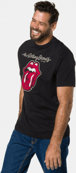JP1880 Rolling Stones Graphic Band Comfort Fit T-Shirt Black - Тениски - мъжки тениски големи размери