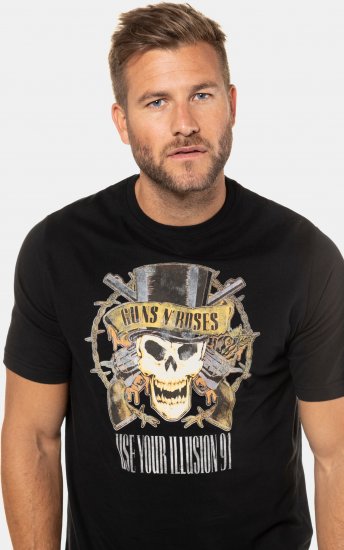 JP1880 Guns N’ Roses Skull Comfort Fit Band T-Shirt Black - Тениски - мъжки тениски големи размери