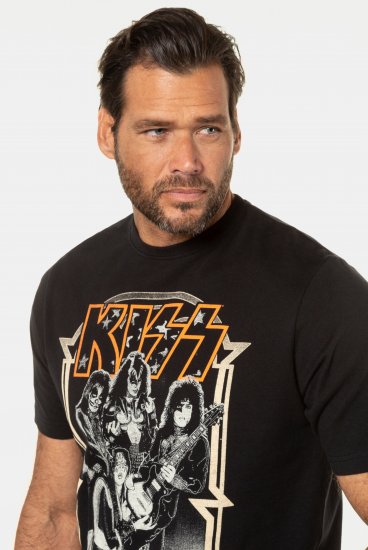 JP1880 KISS Retro Graphic Comfort Fit Band T-Shirt Black - Тениски - мъжки тениски големи размери