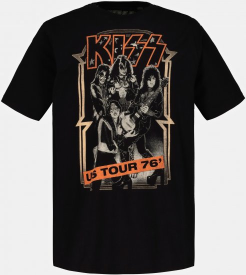 JP1880 KISS Retro Graphic Comfort Fit Band T-Shirt Black - Тениски - мъжки тениски големи размери